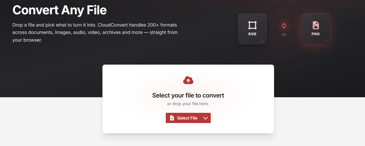 Paverskite bet ką į bet ką su cloudconvert.org